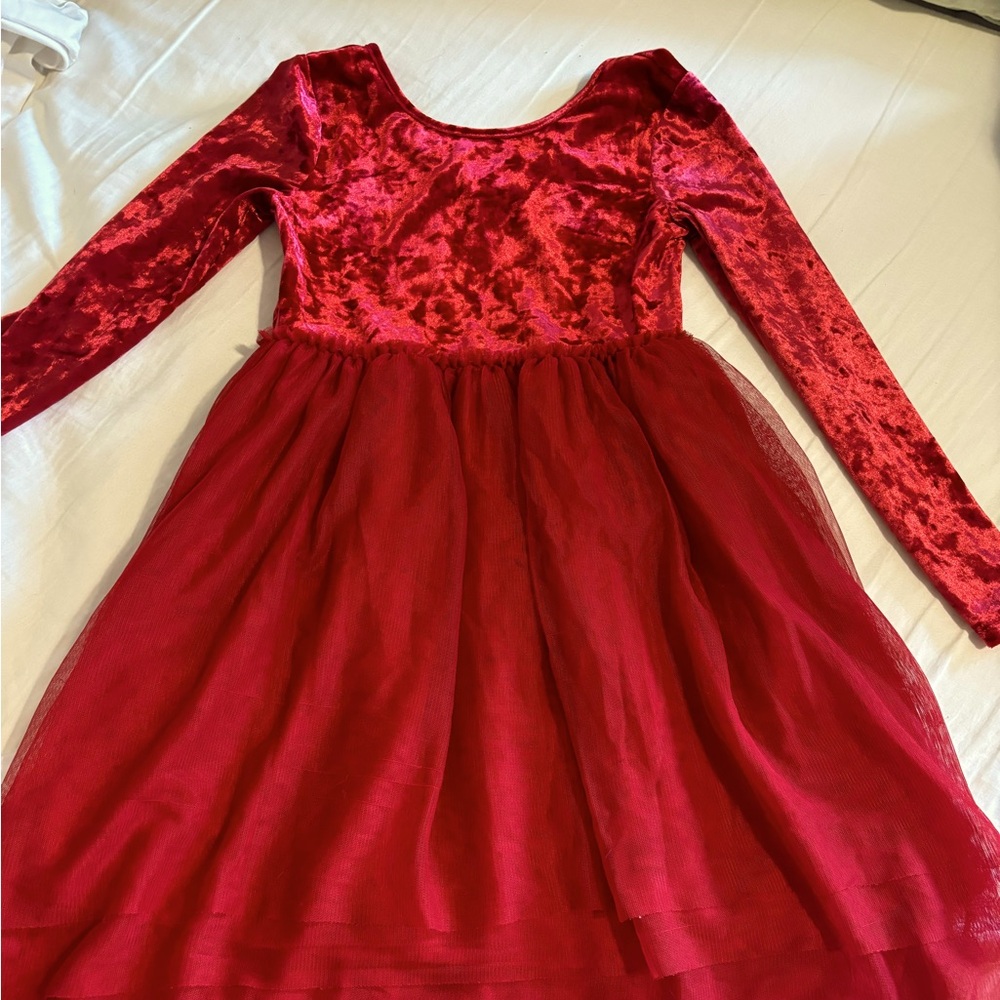 Red holiday tulle dress